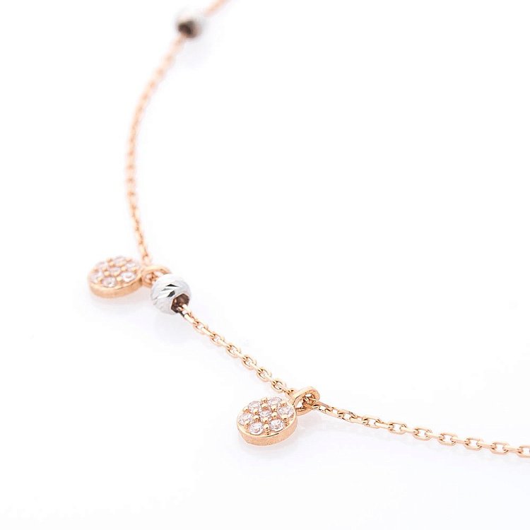 Золотий браслет на ногу з фіанітами б03641 від ювелірного магазину Онікс - 1