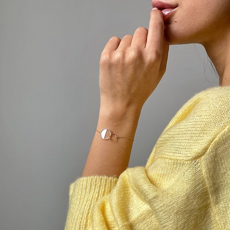 Золотой браслет "Переплетение" б04374 от ювелирного магазина Оникс - 9