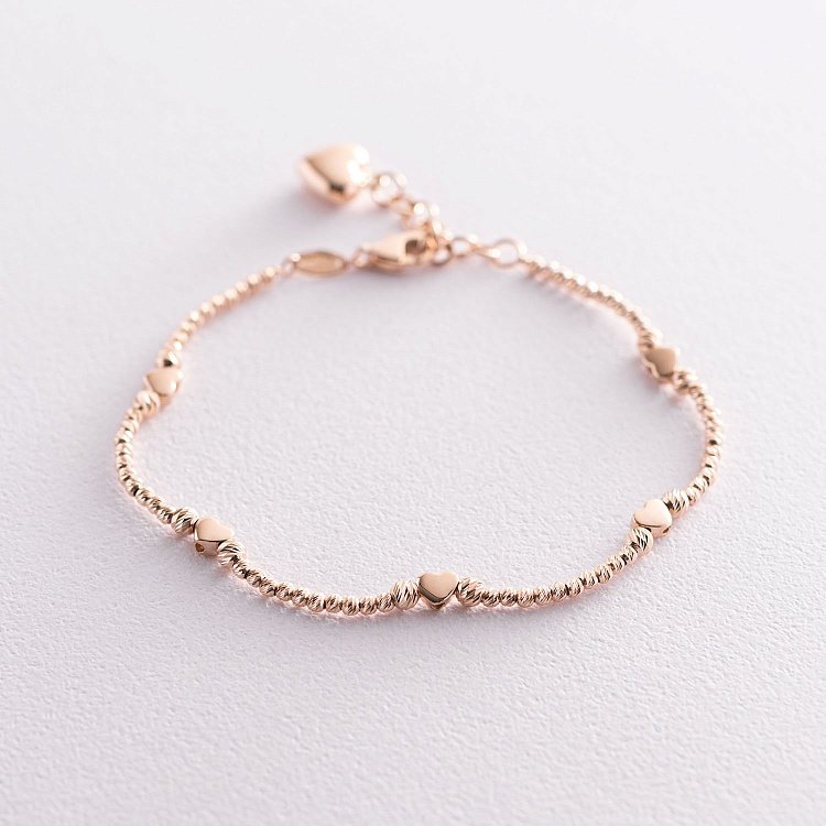 Золотой браслет "Сердечко" б03946 от ювелирного магазина Оникс