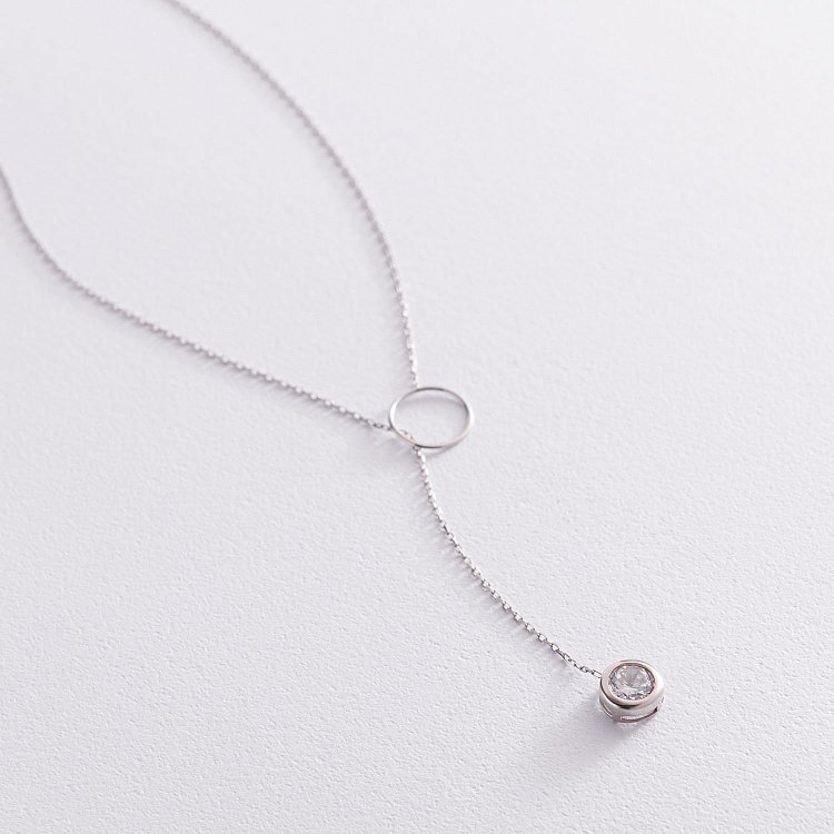 Срібне кольє "Марта" з фіанітом 181125 від ювелірного магазину Онікс - 5