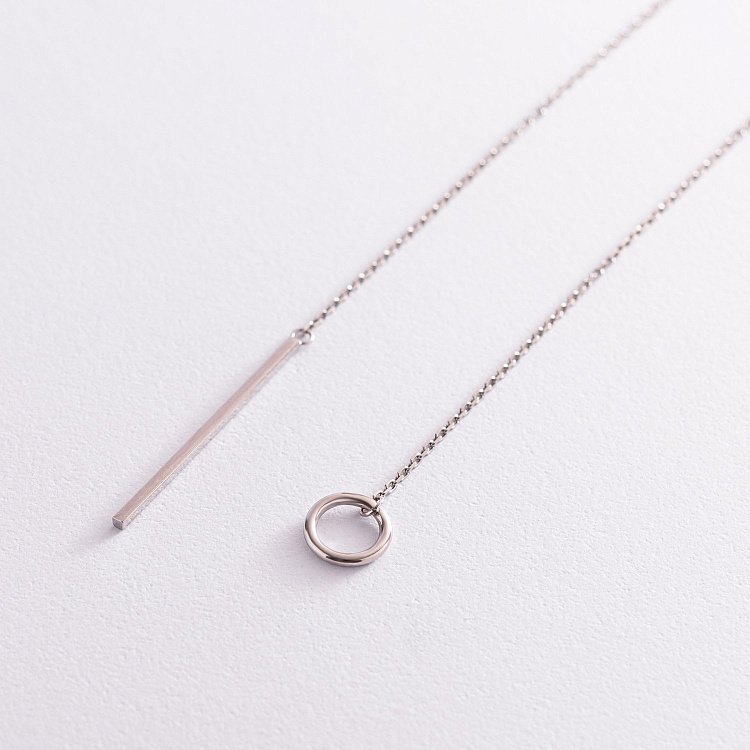 Серебряное колье - галстук "Муза" 181193 от ювелирного магазина Оникс - 9