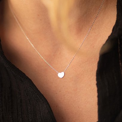 Колье "Сердечко" в белом золоте кол01253 №2