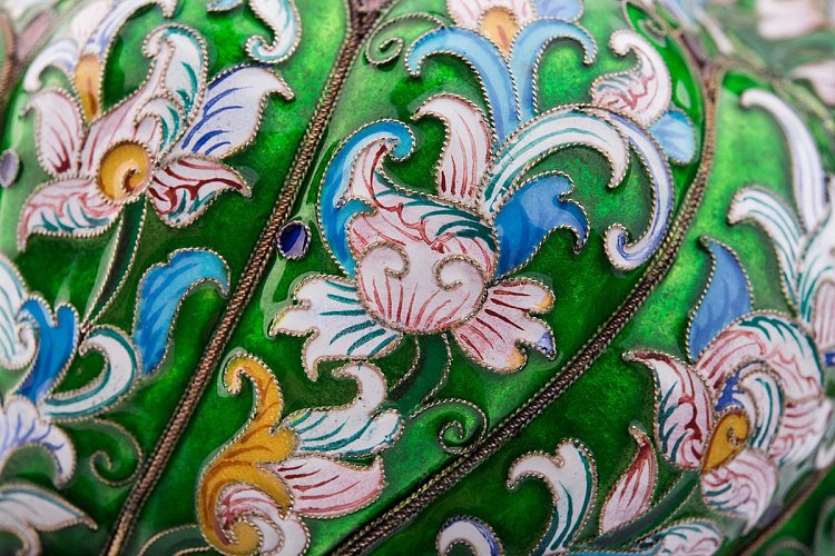 Ковш из серебра (эмаль, ручная работа) сер00044 от ювелирного магазина Оникс - 2