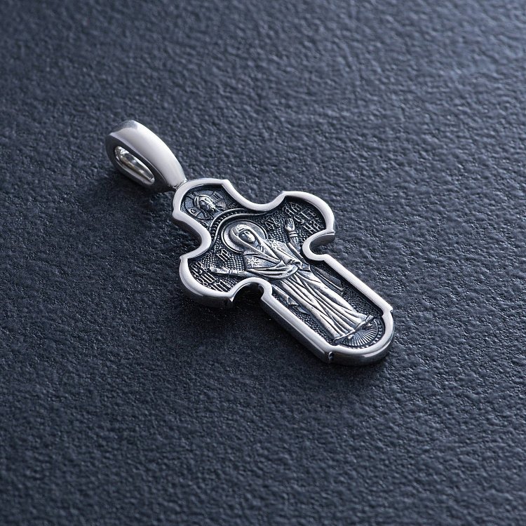 Срібний православний хрест (чорніння) 131117 від ювелірного магазину Онікс - 2