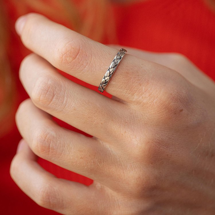 Кольцо "Колосок" в серебре 112662 от ювелирного магазина Оникс - 1