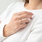 Золотое помолвочное кольцо (цирконий Swarovski) к06227 от ювелирного магазина Оникс - 1
