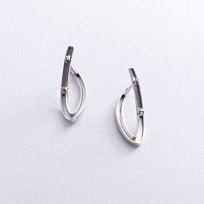 Серьги "Айрис" в белом золоте с05075 №3