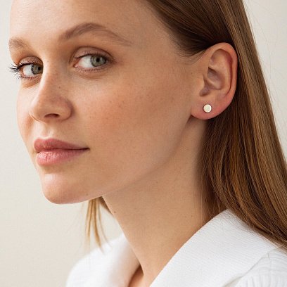 Моносережка "Монетка" у жовтому золоті с08627 №4