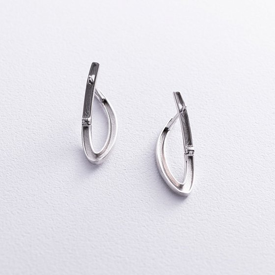 Серьги "Айрис" в белом золоте с05075 №3