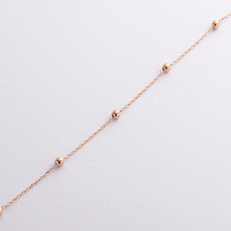 Браслет "Кульки" на ногу (червоне, біле золото) б05315 - 6 Браслет "Кульки" на ногу (червоне, біле золото) б05315 від ювелірного магазину Онікс - 6