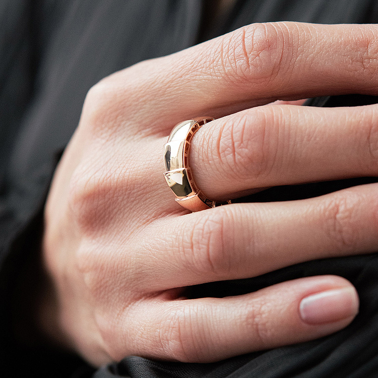 Золотое кольцо "Змеи" к08395 от ювелирного магазина Оникс - 1