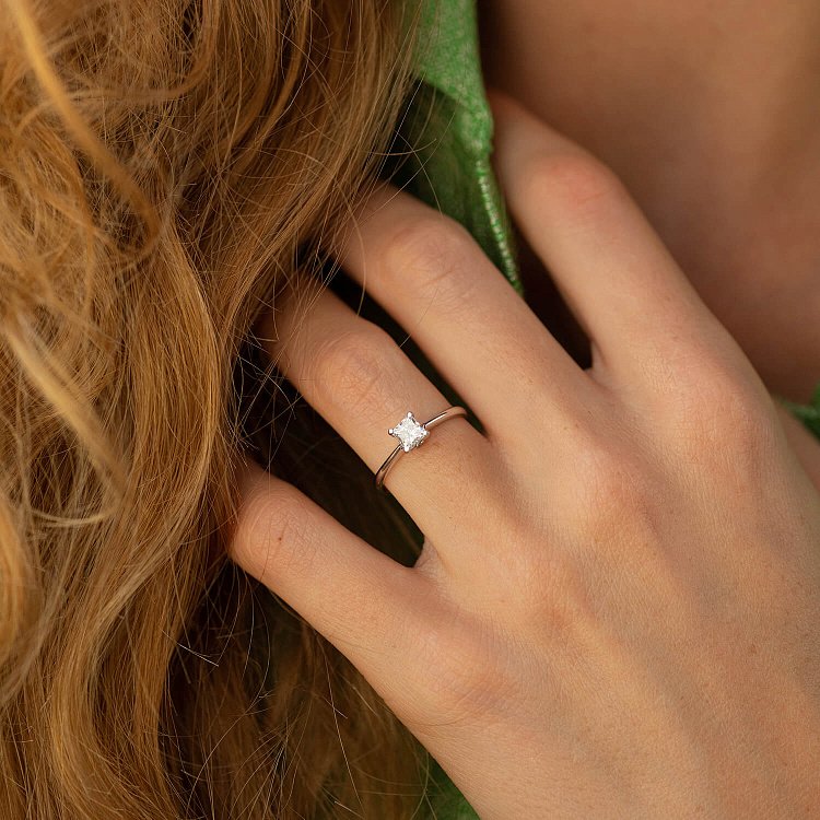 Помолвочное кольцо с бриллиантами (белое золото) 236511121 от ювелирного магазина Оникс - 5