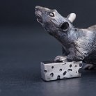 Серебряная фигура ручной работы "Мышка" сер00072м от ювелирного магазина Оникс - 2