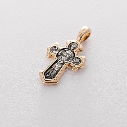 Серебряный крест "Распятие. Великомученик Димитрий Солунский" 131668 №2