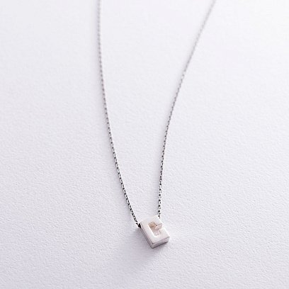 Срібне кольє з буквою "С" 18985с