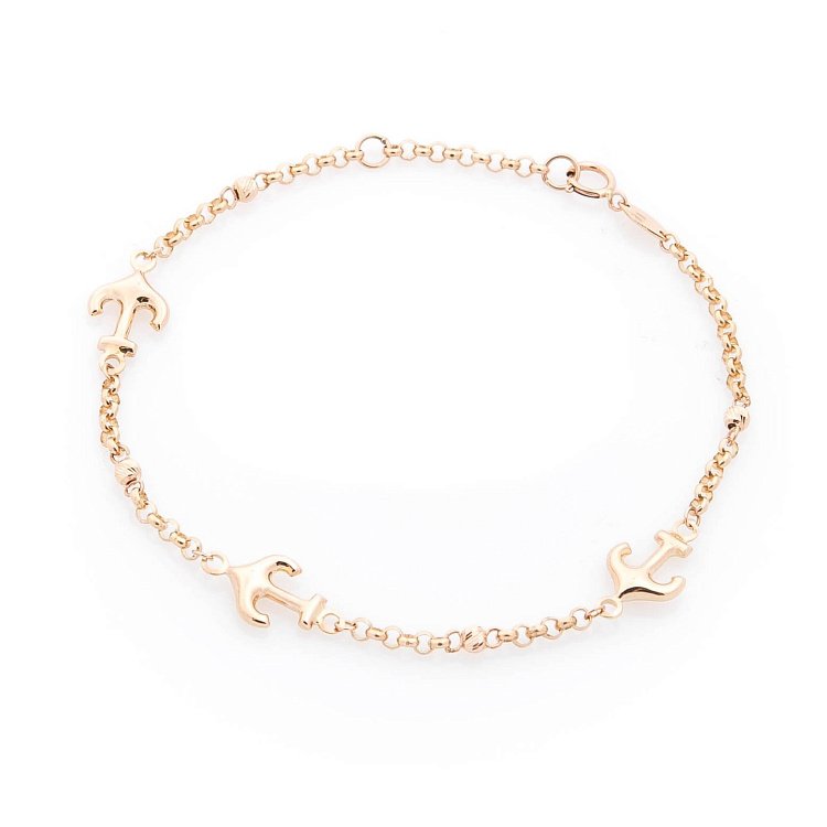 Золотий браслет "Якір" б03409 від ювелірного магазину Онікс