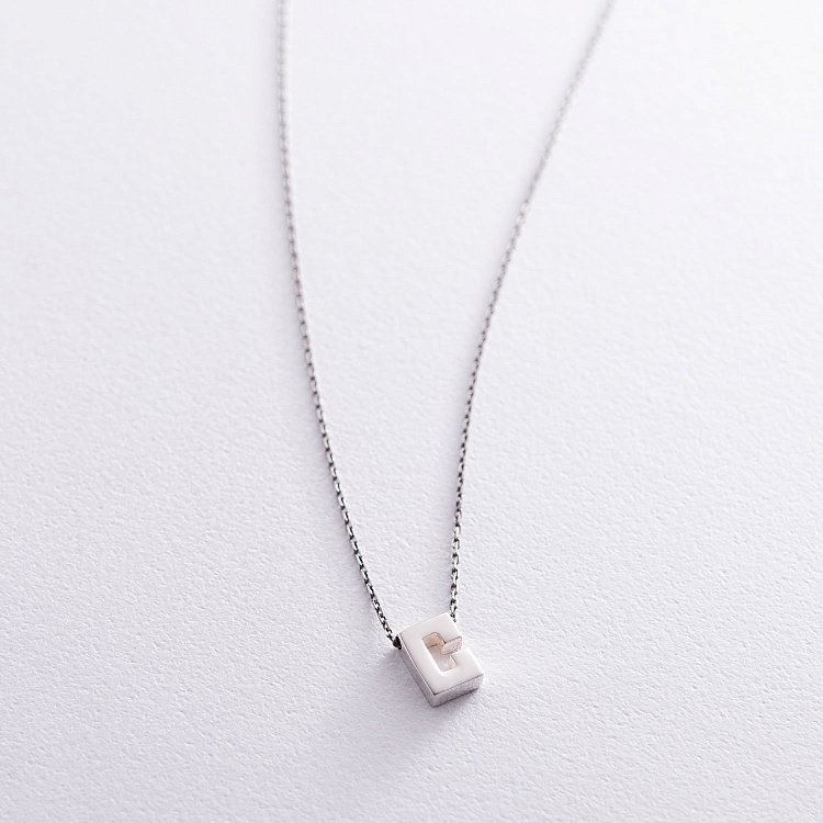 Срібне кольє з буквою "С" 18985с від ювелірного магазину Онікс