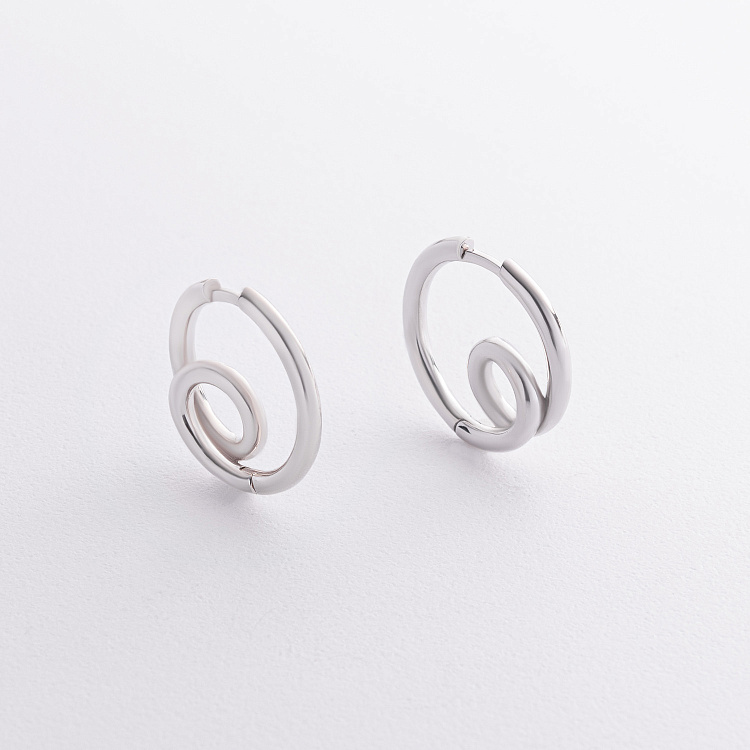 Сережки - кільця "Kristy" у сріблі 7288 від ювелірного магазину Онікс - 2