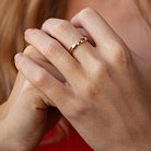 Помолвочное золотое кольцо с фианитом к07441 от ювелирного магазина Оникс - 1