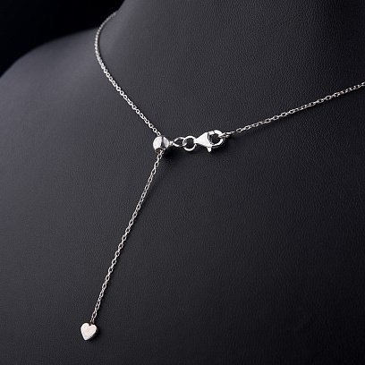 Серебряное колье "Ключик" с черными фианитами 18474 №3