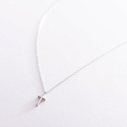 Колье "Крестик" в серебре 181068