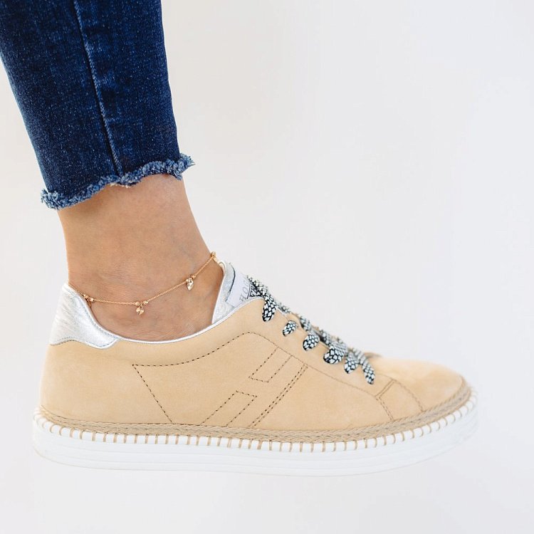 Золотой браслет на ногу с сердечками б03644 от ювелирного магазина Оникс - 2