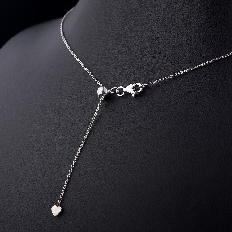 Серебряное колье "Ключик" с черными фианитами 18474 от ювелирного магазина Оникс - 2