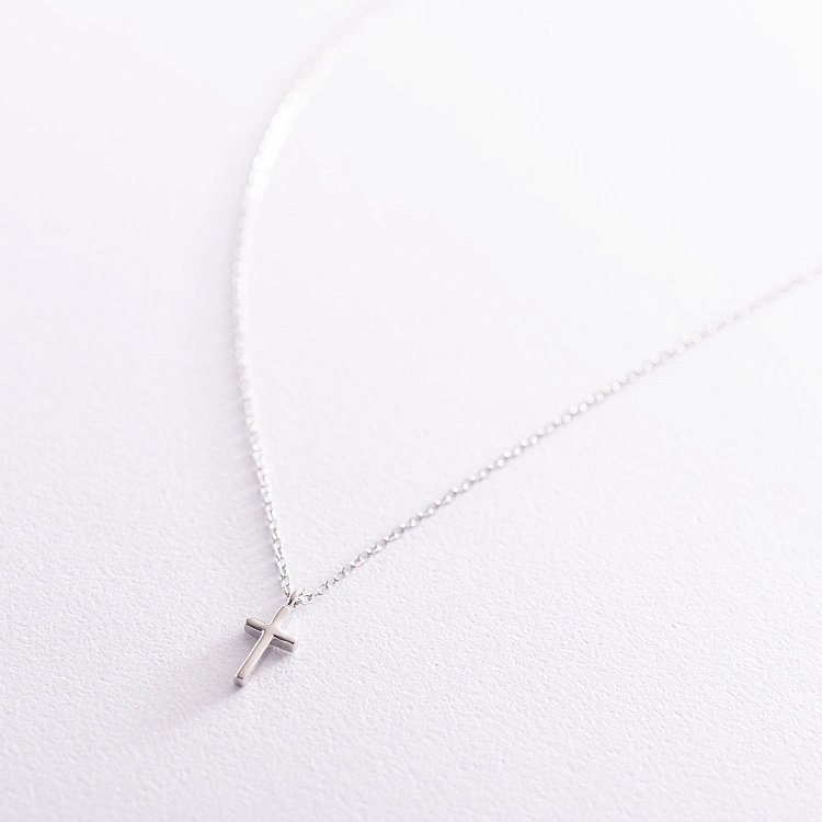 Колье "Крестик" в серебре 181068 от ювелирного магазина Оникс