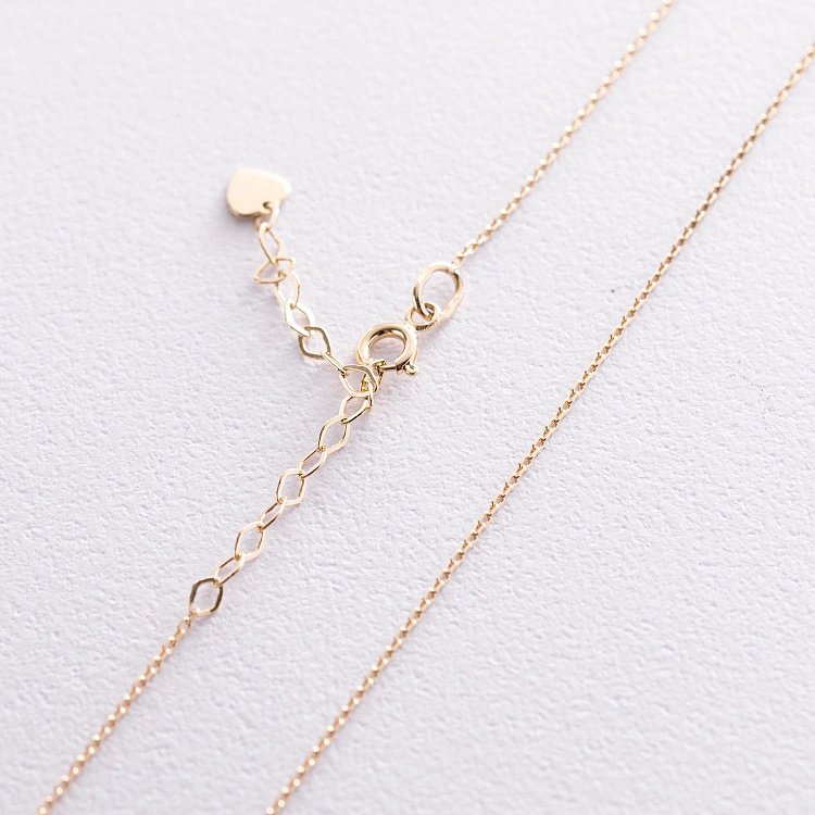 Колье в желтом золоте с одним фианитом кол01817 от ювелирного магазина Оникс - 2