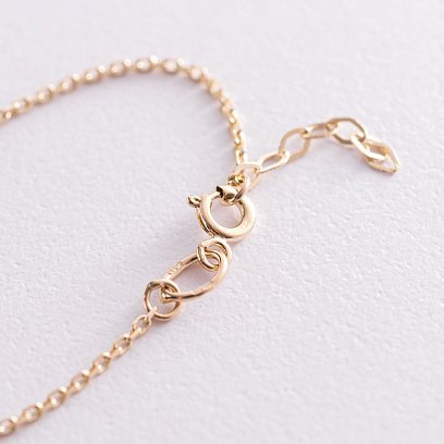 Золотий браслет "Дві дівчинки" (фіаніт) б04107 №3