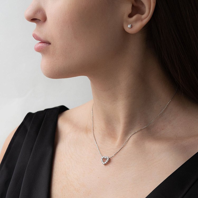 Золотий кулон "Серце" (діаманти) пб0223ri від ювелірного магазину Онікс - 1