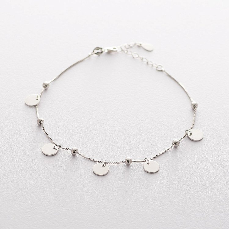 Серебряный браслет с монетками 141345 от ювелирного магазина Оникс