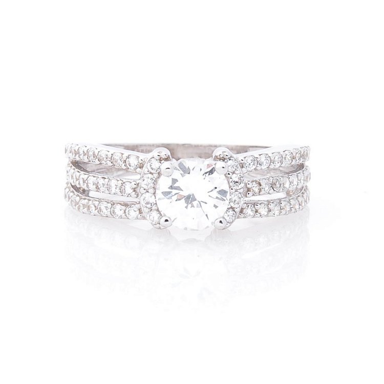 Кольцо из золота (фианиты) к01695ж от ювелирного магазина Оникс - 2