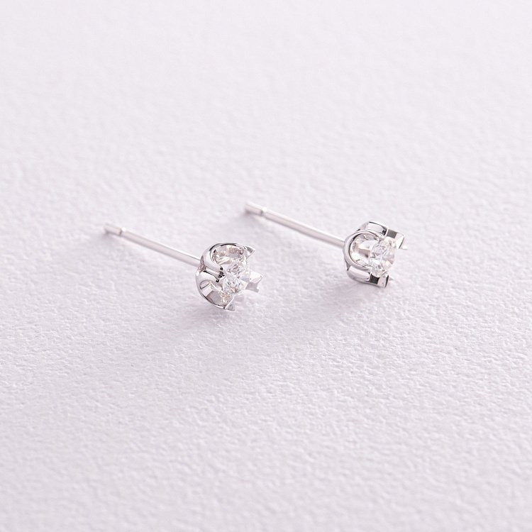 Золоті сережки - пусети з діамантами сб0038cha від ювелірного магазину Онікс - 2