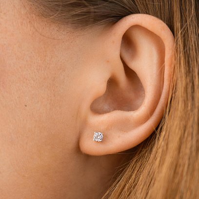 Золоті сережки - пусети з діамантами сб0571z №2