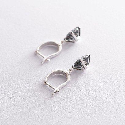 Срібні сережки "Захоплення" (шт. топаз) 122858 №3