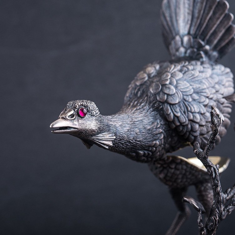 Серебряная шкатулка ручной работы "Дрофа" сер00033д от ювелирного магазина Оникс - 3