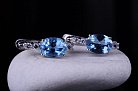 Женские серьги с голубым топазом (фианиты) 121384 от ювелирного магазина Оникс - 3