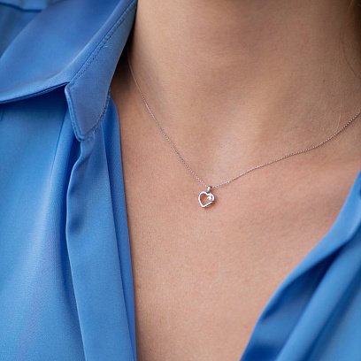 Золотое колье "Сердечко" с бриллиантом колб0106z №2