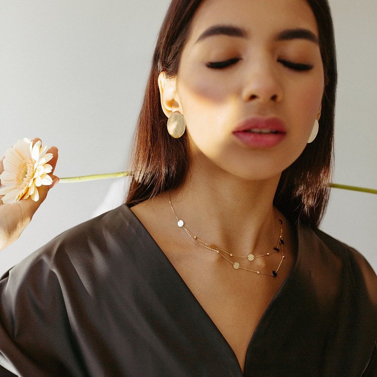 Золоте подвійне кольє з монетками кол01391 від ювелірного магазину Онікс - 7