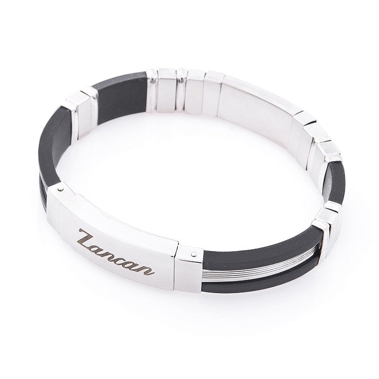 Мужской браслет с серебряной и золотой вставкой Zancan EXB477R-N от ювелирного магазина Оникс - 1