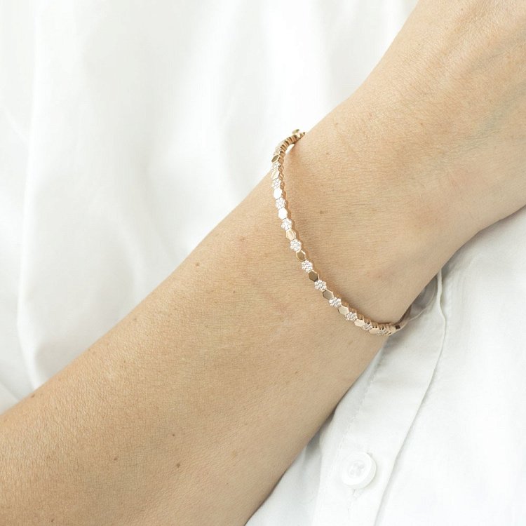 Золотой браслет с фианитами б03941 от ювелирного магазина Оникс - 3