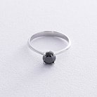 Помолвочное кольцо с черным бриллиантом (белое золото) 236291122 от ювелирного магазина Оникс - 2