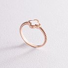 Золотое кольцо "Клевер" с фианитами к07005 от ювелирного магазина Оникс - 2