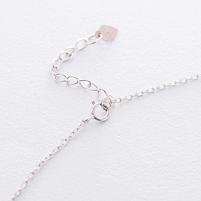 Серебряное колье с сердечком (оникс) 18793 №5