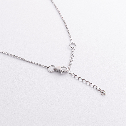 Серебряное колье с синтетическим сапфиром 8188р-HSPH №4