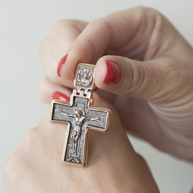 Православний хрест "Розп'яття" (чорніння) п01877 від ювелірного магазину Онікс - 6