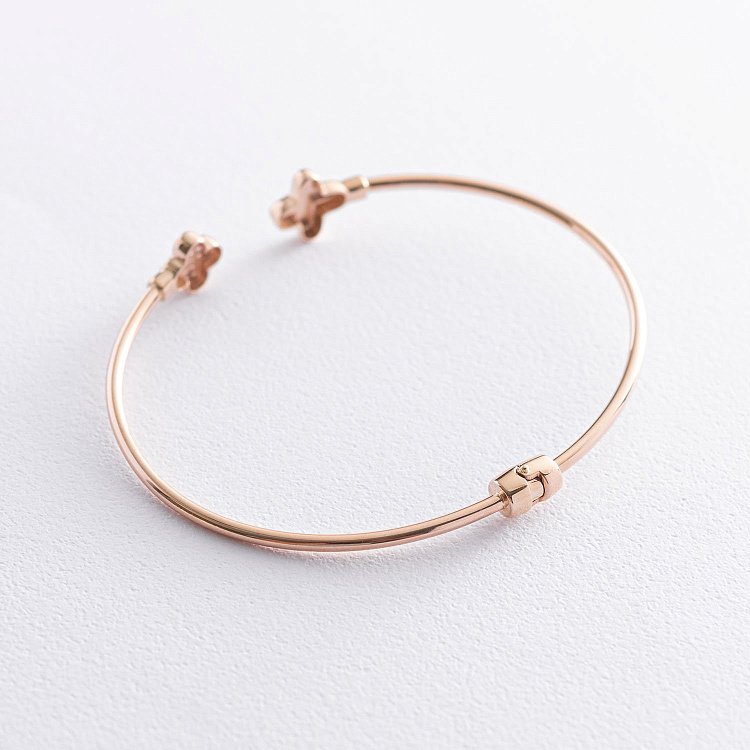 Жетский золотой браслет "Клевер" (фианит) б04136 от ювелирного магазина Оникс - 2