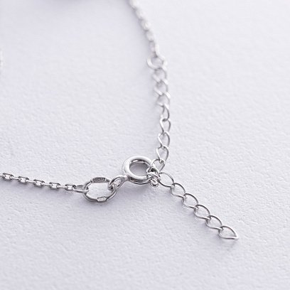 Серебряный браслет "Клевер" с ониксом OR128204 №6