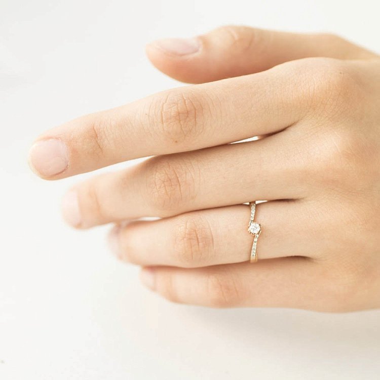 Золота заручальна каблучка (діаманти) кб03039 від ювелірного магазину Онікс - 3